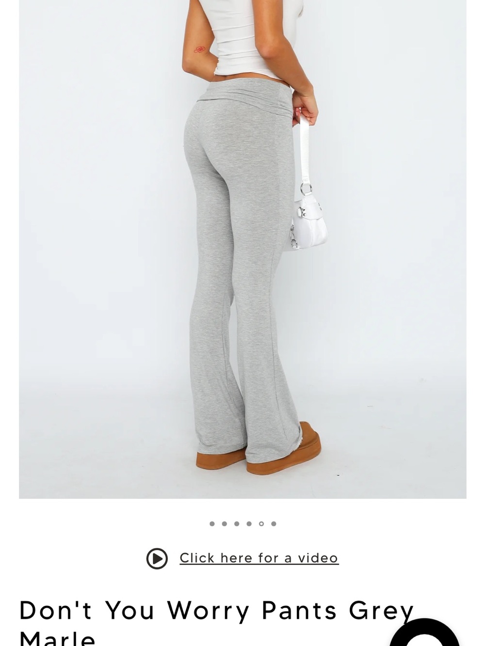 White Fox Boutique Grey Marle Flared Pants